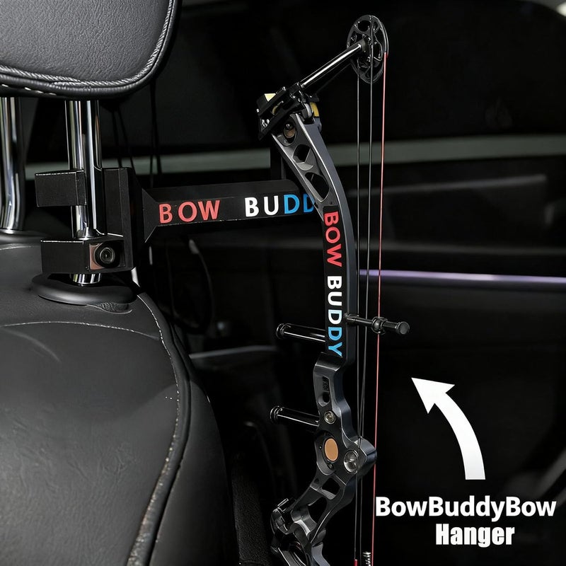 Jofarstep Buddy Bow Hanger 2-Pack - Universal Vehicle Headrest Mount for Compound Bows, Secure & Space-Saving Storage for Trucks/SUVs/Cars, Soft-Padded Anti-Scratch Design - Image 3